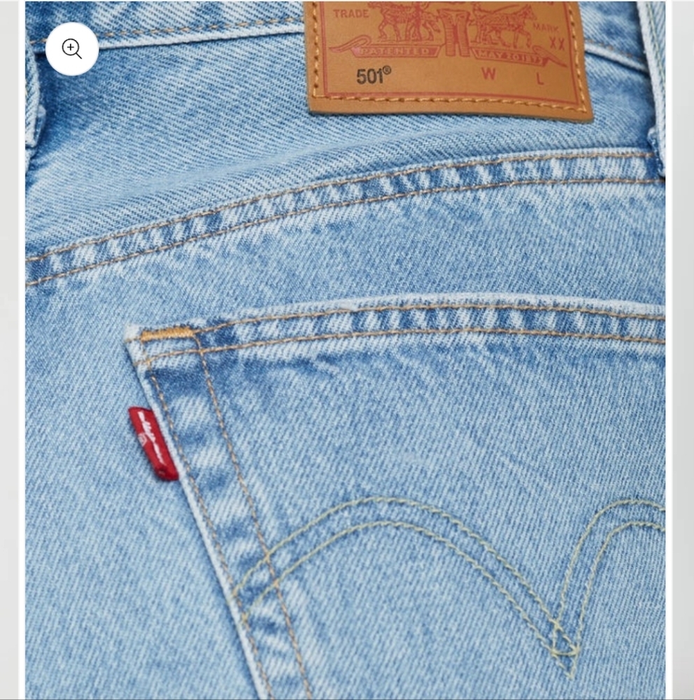 NWT Levi’s 501 Straight Cropped Jeans in Light Wash - Picture 6 of 13